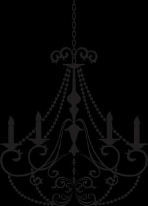 Elegant Silhouette Chandelier PNG image with transparent background
