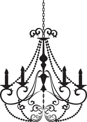 Elegant Silhouette Chandelier PNG Image