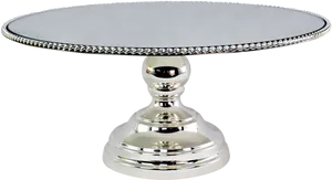 Elegant Silver Cake Stand PNG Image