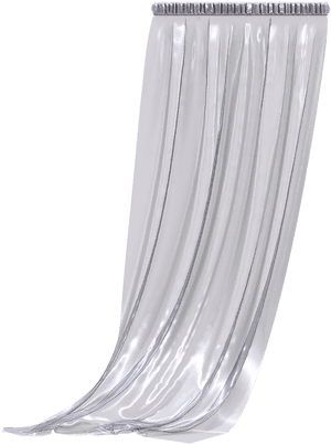 Elegant Silver Curtain Drapery PNG image with transparent background