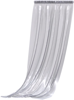 Elegant Silver Curtain Drapery PNG Image