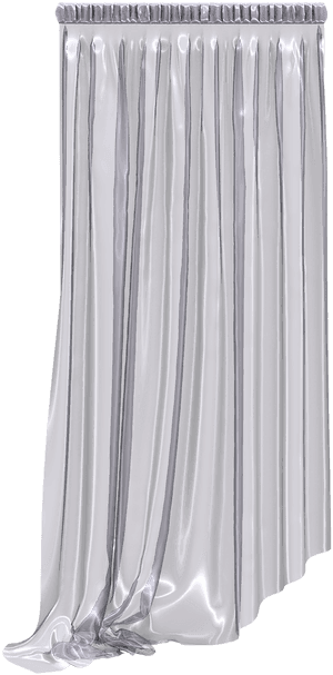 Elegant Silver Curtain PNG with transparent background