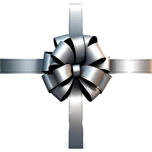 Elegant Silver Gift Bow Png Kwi70 PNG Image