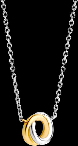Elegant Silver Gold Chain Pendant.jpg PNG image with transparent background