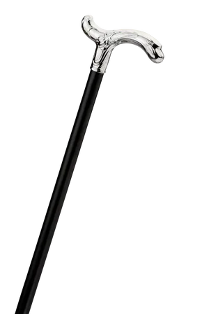 Elegant Silver Handled Cane PNG Image