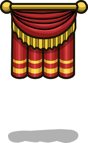 Elegant Stage Curtain Illustration PNG Image