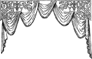 Elegant Stage Curtains Sketch PNG image with transparent background