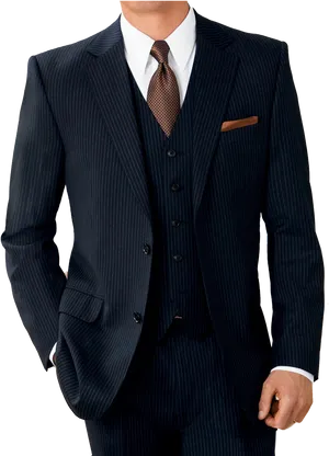 Elegant Striped Suit PNG Image