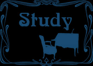 Elegant Study Room Silhouette PNG image with transparent background