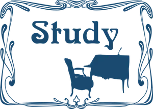 Elegant Study Room Silhouette PNG Image