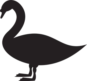 Elegant Swan Silhouette.png PNG Image