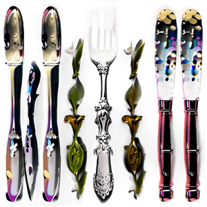 Elegant Tea Party Utensils PNG drc80 PNG with transparent background