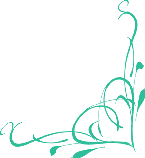 Elegant_ Teal_ Floral_ Corner_ Design PNG Image