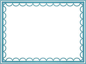 Elegant Teal Scalloped Frame PNG Image