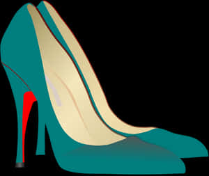 Elegant Teal Stiletto Shoe PNG image with transparent background