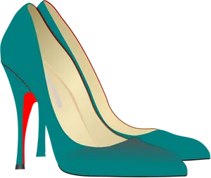 Elegant Teal Stiletto Shoe PNG Image