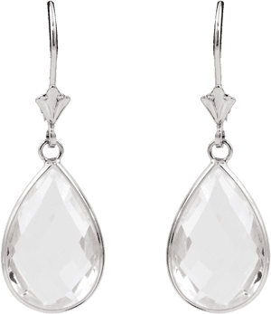 14k White Gold Tear Drop Earrings, HD Png Download PNG image with transparent background