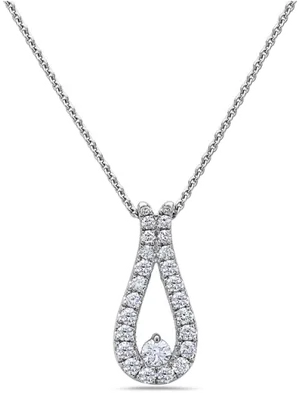 Elegant Teardrop Diamond Pendant PNG Image