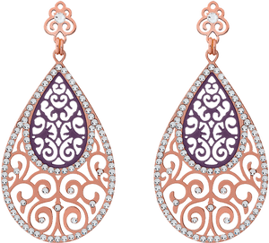 Shiyaya Earring Stud Teardrop Plum Rose Gold, Gold - The Sacred Heart Basilica, HD Png Download PNG
