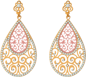 Shiyaya Earring Stud Teardrop U Rud Red Gold, Crystal - Earrings, HD Png Download PNG