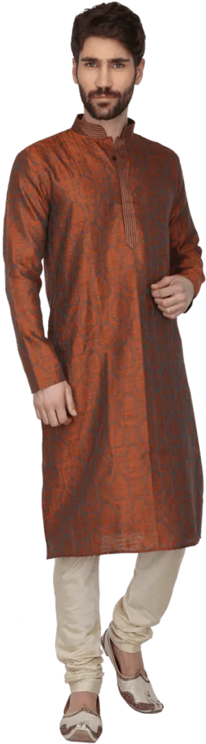 Elegant Traditional Kurta For Men PNG Image