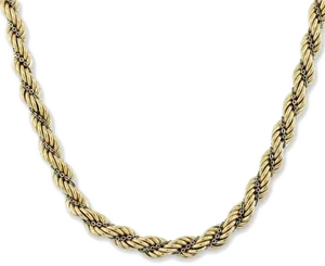 Elegant Twisted Gold Chain PNG Image