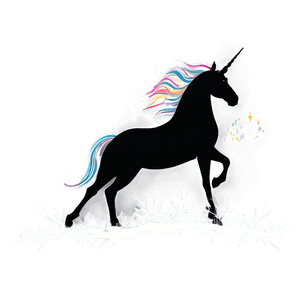 Elegant Unicorn Silhouette PNG mlh45 PNG