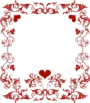 Elegant Valentine Floral Border PNG Image