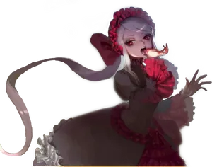 Elegant Vampire Girl Artwork PNG Image