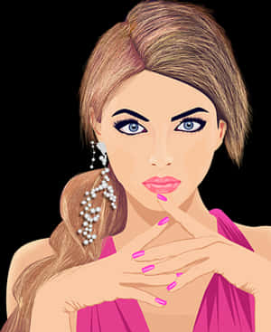 Elegant Vector Portrait Woman PNG image with transparent background