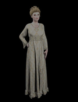 Elegant Vintage Dress3 D Model PNG image with transparent background