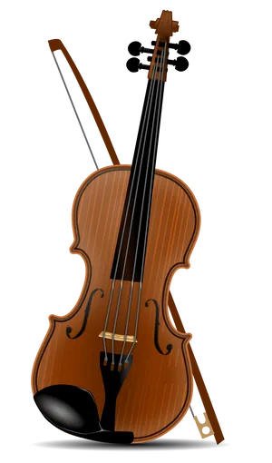 Elegant Violinon Black Background PNG Image