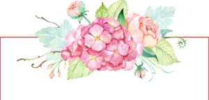 Elegant Watercolor Floral Arrangement PNG Image