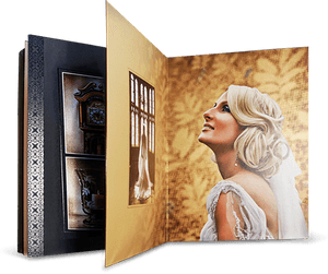 Elegant Wedding Album Cover PNG with transparent background
