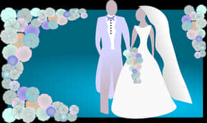 Elegant Wedding Couple Silhouette PNG image with transparent background