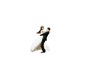 Elegant Wedding Dance Black Background PNG Image