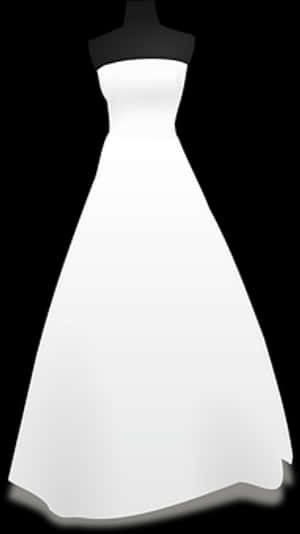Elegant Wedding Dress Graphic PNG image with transparent background