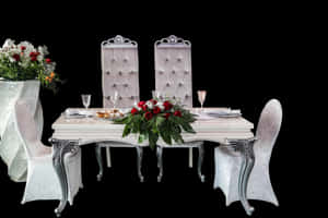 Elegant Wedding Head Table Setup PNG image with transparent background