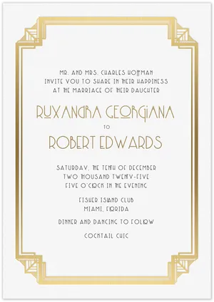 Elegant Wedding Invitation Card PNG Image