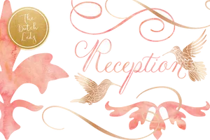 Elegant Wedding Reception Clipart PNG Image