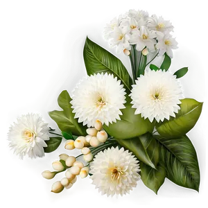 Elegant White Flowers Arrangement Png Qgt PNG Image