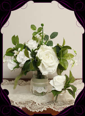 Elegant White Roses Arrangement PNG image with transparent background