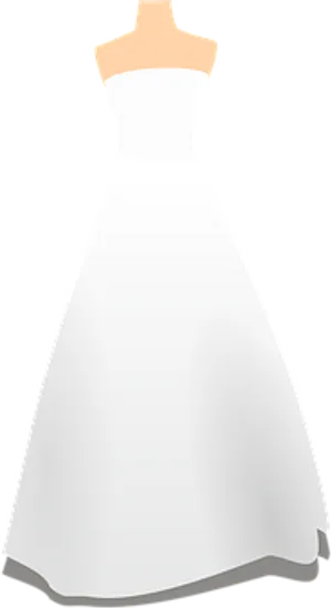 Elegant White Wedding Dress Graphic PNG Image