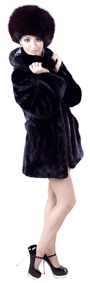 Elegant Winter Fashion Portrait PNG image with transparent background