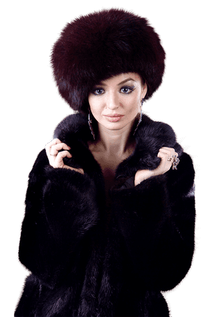 Elegant Womanin Fur PNG image with transparent background