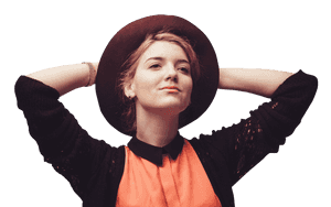 Elegant Womanin Hat PNG image with transparent background