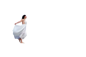 Elegant Womanin White Dress PNG Image