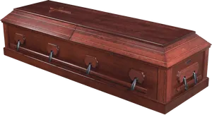 Elegant Wooden Casket PNG Image