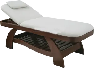 Elegant Wooden Massage Table PNG Image