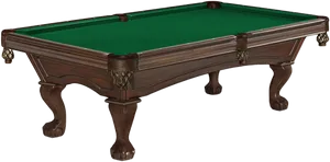 Elegant Wooden Pool Table PNG Image